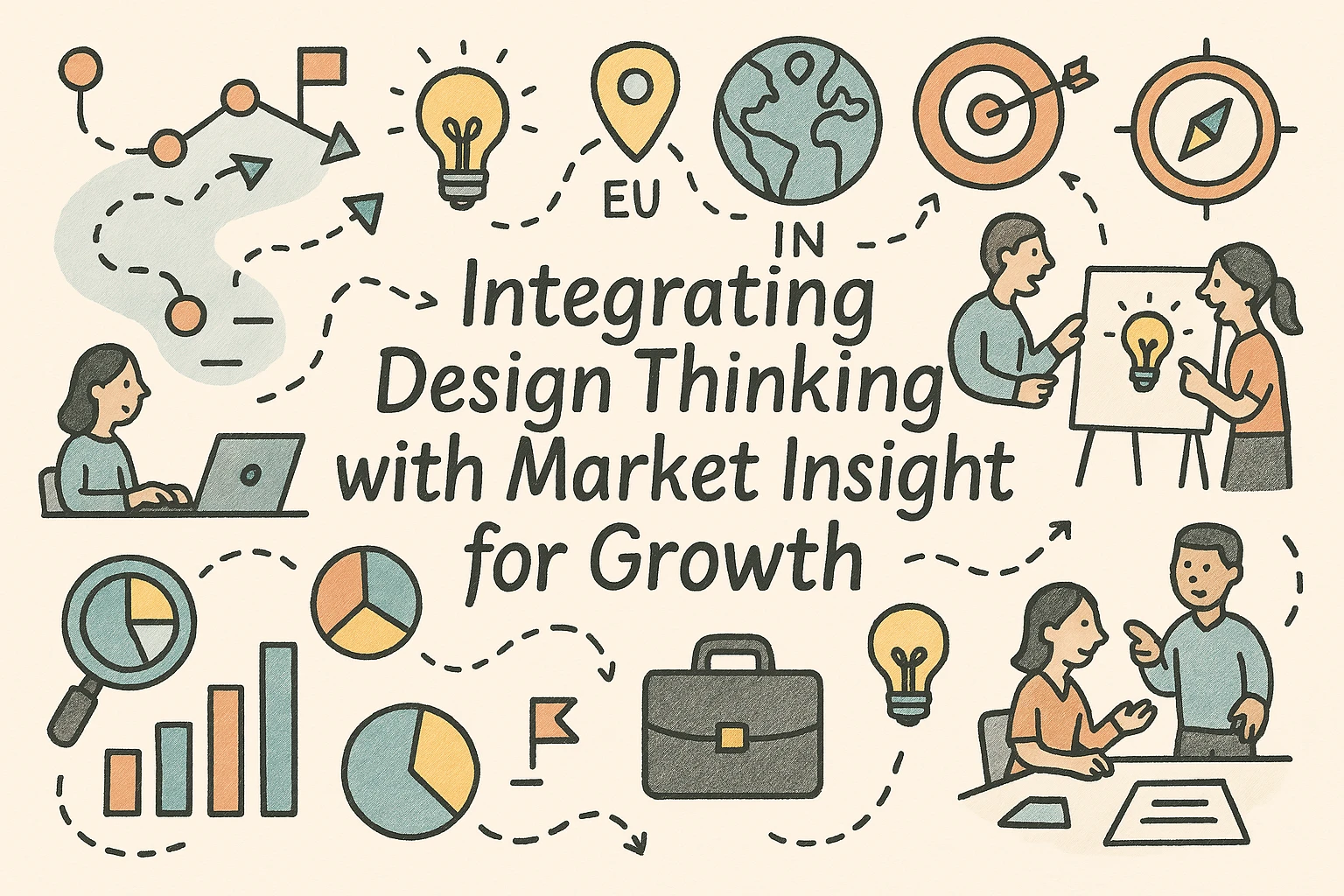 Conceptual image representing strategic business analysis, market trends, and growth trajectories